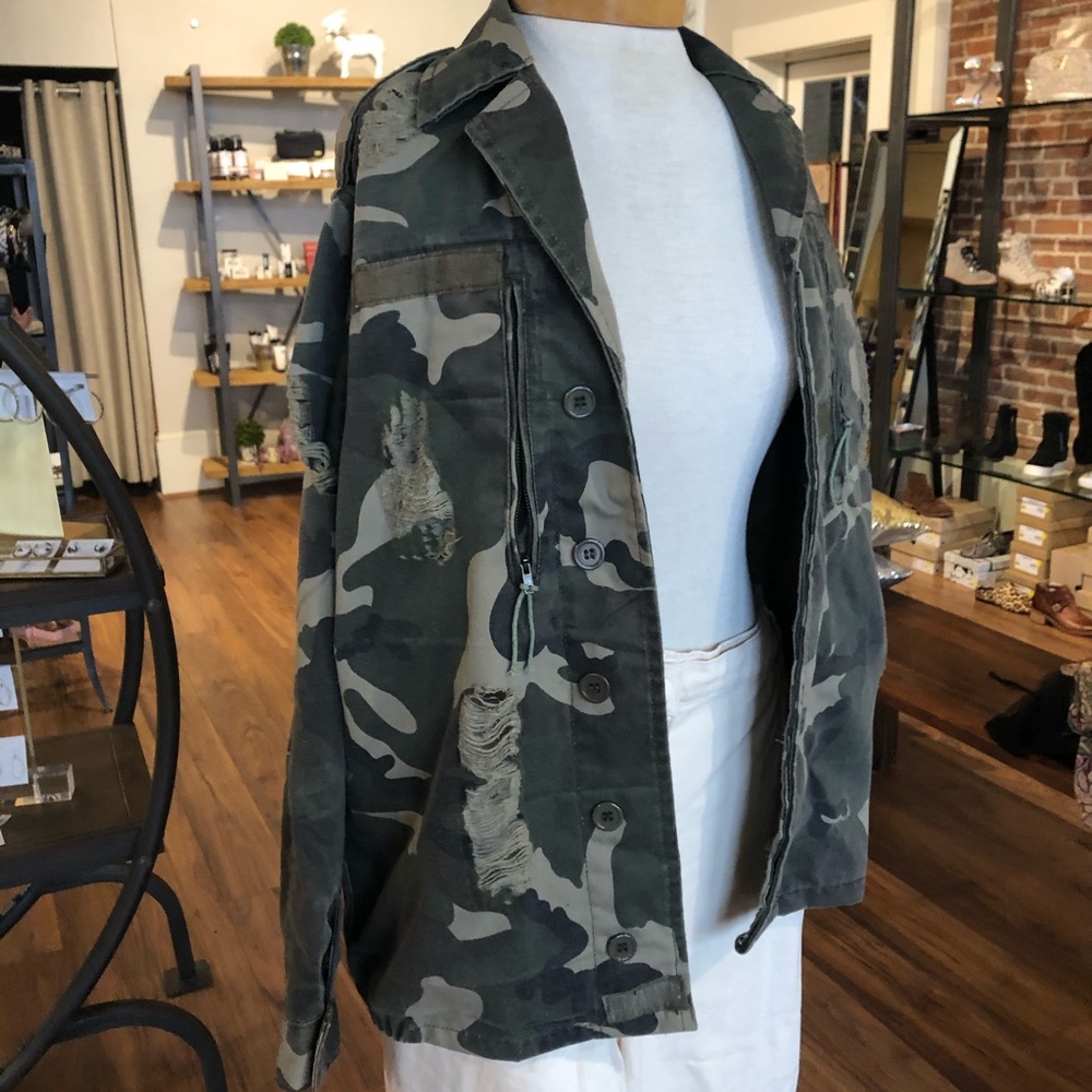 Distressed Camo Jacket
